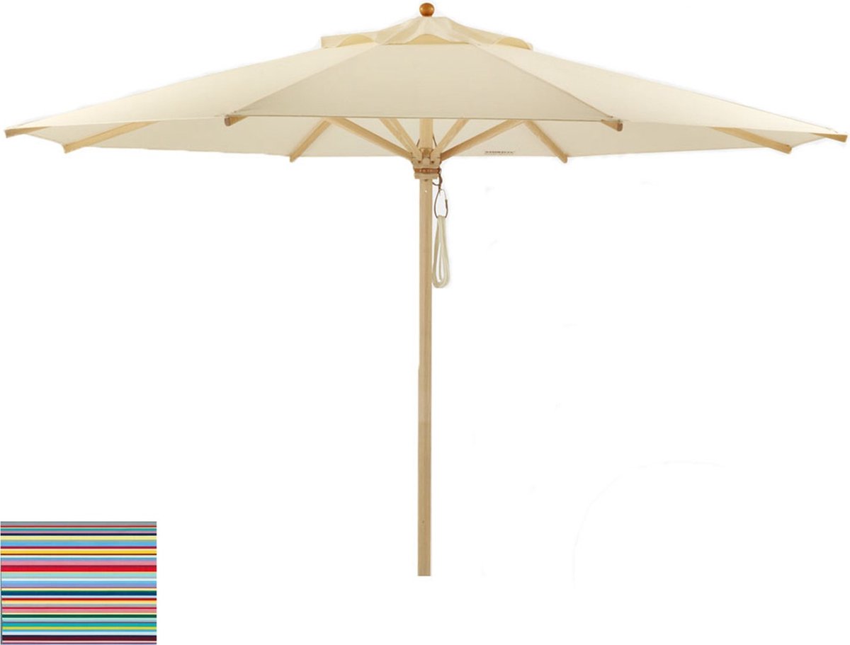 Klassieke parasol - rond groot - Acryl multicolor - met knikmechanisme - Ø 350 cm