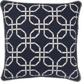 PALAIS - Kussenhoes Harper Navy - 100% biologisch katoen canvas - Handgemaakt - Duurzaam