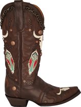 Cowboy laarzen dames Old Gringo Tonkawa - echt leer - aztec - bruin - spitse neus - maat 39
