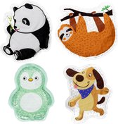 Navaris gel packs 4 stuks - Hot cold pack voor warm en koud gebruik - Koelcompres voor kinderen met dieren ontwerp - Voor eerste hulp bij ongelukjes