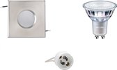 LED Spot Set - Igia - GU10 Fitting - Waterdicht IP65 - Inbouw Vierkant - Mat Chroom - 82mm - Philips - MASTER 927 36D VLE - 3.7W - Warm Wit 2200K-2700K - DimTone Dimbaar