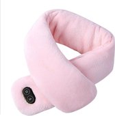 Isomes Verwarmde Massage Sjaal - Elektrische Sjaal - Pluche Sjaal - Vibrerend - USB-kabel - Oplaadbaar - Unisex - Roze