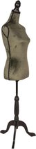 Paspop Dames Verstelbaar 38*40*164 cm Groen Hout, Textiel Torso Buste Etalagepop