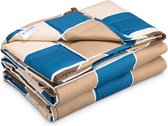 Navaris verzwaringsdeken kind 4,8 kg - Weighted blanket 135 x 200 cm - Verzwaarde deken voor een ontspannen slaap - Katoenen tijk met ruitpatroon