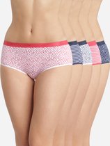 Dim Les Pockets Boxers - Onderbroeken - Katoen - Dames - 5 Stuks - Maat 38/40 -  Blauw/Rood/Wit/Blauw/Rood