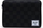 Herschel Anchor Laptophoes 15/16" inch - Black Checkered Textile | Macbook - Sleeve / Case / Hoes - Fleece Voering - Verstevigd Exterieur - Licht - Compact