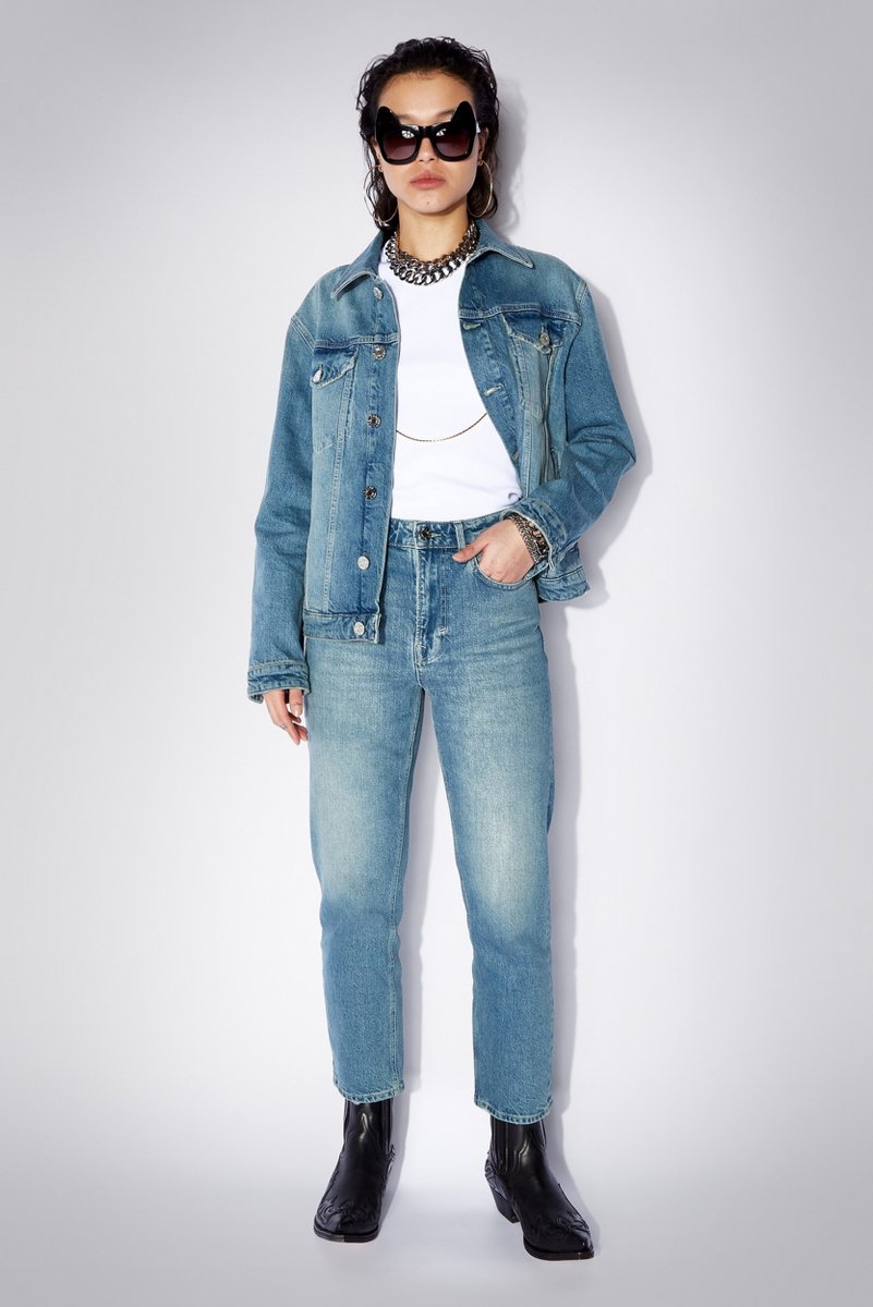zoe karssen - dames - straight-up slimfit jeans - denim met lichte wassing  - 25 | bol.com