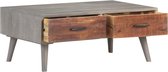 Decoways - Salontafel 100x60x40 cm massief ruw mangohout grijs