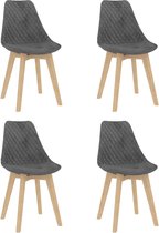 Decoways - Eetkamerstoelen 4 st fluweel grijs