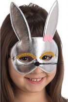 Carnival Toys Verkleedmasker Konijn Junior Zilver One-size