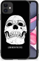 Telefoonhoesje Geschikt voor iPhone 11 Silicone Case met Zwarte rand Skull Eyes