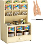 Frobin Desktop Stationaire Organisator l Multifunctionele Houten Desktop Pen Houder l Stationaire Opbergstandaard l Pen Houder l Office Container l Pen Organisator l Bureau Organisator l Mult