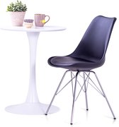 Decoways - Eetkamerstoelen 4 st kunstleer zwart