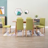 Decoways - Eetkamerstoelen 6 st stof groen