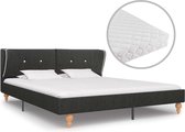 Decoways - Bed met matras jute donkergrijs 180x200 cm