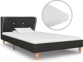 Decoways - Bed met matras jute donkergrijs 90x200 cm