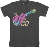The Monkees Heren Tshirt -XL- Guitar Discography Zwart