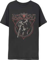 Bon Jovi Heren Tshirt -M- Triangle Overlap Zwart