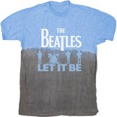 The Beatles - Let It Be Split Heren T-shirt - M - Blauw/Zwart