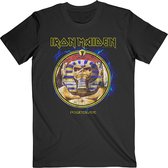 Iron Maiden Heren Tshirt -M- Powerslave Mummy Circle Zwart