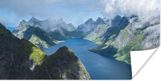 Poster Vue sur les fjords de Norvège - 40x20 cm