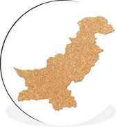 WallCircle - Wandcirkel - Muurcirkel - Een illustratie van een oranje kaart van Pakistan - Aluminium - Dibond - ⌀ 90 cm - Binnen en Buiten