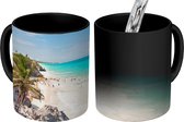 Magische Mok - Foto op Warmte Mok - Uitzicht op het strand van Tulum in Mexico - 350 ML