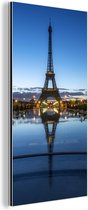 Wanddecoratie Metaal - Aluminium Schilderij Industrieel - De Eiffeltoren in de avond met een erg heldere lucht in Parijs - 80x160 cm - Dibond - Foto op aluminium - Industriële muurdecoratie - Voor de woonkamer/slaapkamer