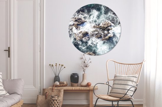 WallCircle - Cercle Mural - Cercle Mural - Mer - Pierres - Water - Aluminium - Dibond - 140x140 cm - Intérieur et Extérieur