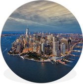 WallCircle - Wall Circle - Wall Circle Indoor - New York - Manhattan - Water - 140x140 cm - Décoration murale - Peintures ronds