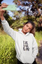 Live Love Bark Hoodie, Inspireer Cadeau Voor Hondenliefhebbers, Grappige Unisex Hoodies Met Poot, Schattige Sweatshirt Met Capuchon, D004-099W, S, Wit