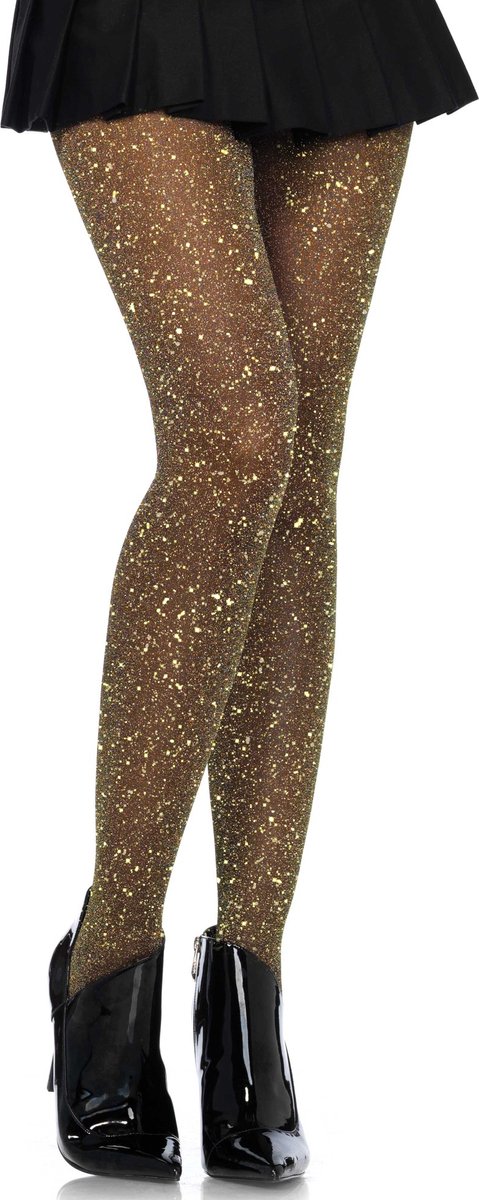 Leg Avenue Lurex sheer pantyhose ["Zwart"]