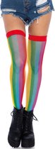 Rainbow fishnet thigh highs