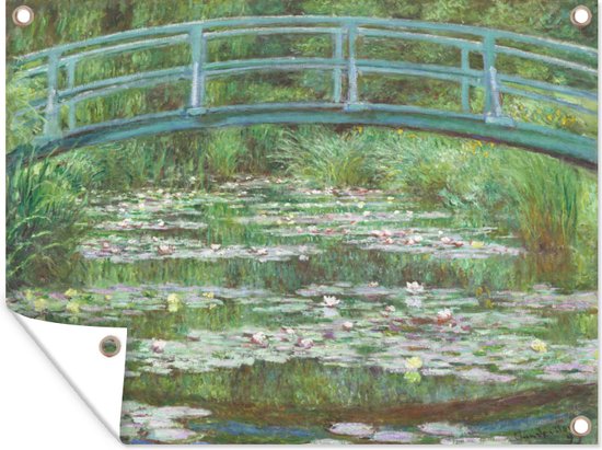 Tuinposter - Tuindoek - Tuinposters buiten - De Japanse brug - schilderij van Claude Monet - 120x90 cm - Tuin