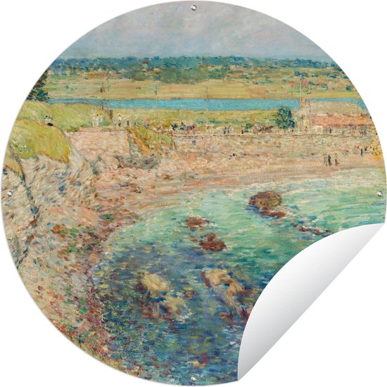 Tuincirkel Bailey's Beach - schilderij van Frederick Childe Hassam - 90x90 cm - Ronde Tuinposter - Buiten