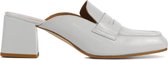 Lina Locchi Vrouwen Leren Muiltjes / Damesschoenen / Instapper L1119 - Wit - Maat41