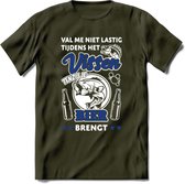 Val Me Niet Lastig Tijdens Het Vissen T-Shirt | Blauw | Grappig Verjaardag Vis Hobby Cadeau Shirt | Dames - Heren - Unisex | Tshirt Hengelsport Kleding Kado - Leger Groen - S