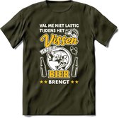 Val Me Niet Lastig Tijdens Het Vissen T-Shirt | Geel | Grappig Verjaardag Vis Hobby Cadeau Shirt | Dames - Heren - Unisex | Tshirt Hengelsport Kleding Kado - Leger Groen - L