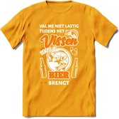 Val Me Niet Lastig Tijdens Het Vissen T-Shirt | Oranje | Grappig Verjaardag Vis Hobby Cadeau Shirt | Dames - Heren - Unisex | Tshirt Hengelsport Kleding Kado - Geel - XXL