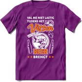 Val Me Niet Lastig Tijdens Het Vissen T-Shirt | Oranje | Grappig Verjaardag Vis Hobby Cadeau Shirt | Dames - Heren - Unisex | Tshirt Hengelsport Kleding Kado - Paars - L