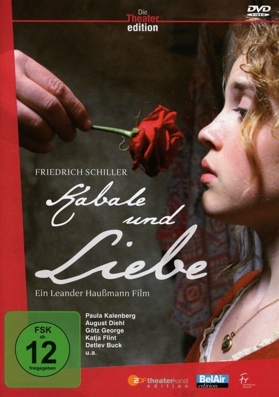 Filmcover 'Kabale und Liebe': man biedt vrouw rode roos aan.