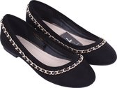 Zwarte, suède ballerina's / 40-41