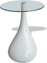 Furnibella  – Salontafel Druppelvormig Wit 2 Stuks Salon Tafel Tafeltje Bijzettafel