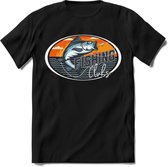 Fishing - Vissen T-Shirt | Grappig Verjaardag Vis Hobby Cadeau Shirt | Dames - Heren - Unisex | Tshirt Hengelsport Kleding Kado - Zwart - 3XL