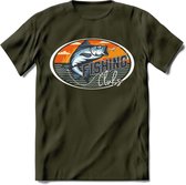 Fishing - Vissen T-Shirt | Grappig Verjaardag Vis Hobby Cadeau Shirt | Dames - Heren - Unisex | Tshirt Hengelsport Kleding Kado - Leger Groen - L