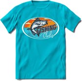 Fishing - Vissen T-Shirt | Grappig Verjaardag Vis Hobby Cadeau Shirt | Dames - Heren - Unisex | Tshirt Hengelsport Kleding Kado - Blauw - L