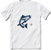 Fishing - Vissen T-Shirt | Grappig Verjaardag Vis Hobby Cadeau Shirt | Dames - Heren - Unisex | Tshirt Hengelsport Kleding Kado - Wit - XXL