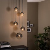 Hanglamp Eetkamer 5L Bullae bubble shaded getrapt / Oud zilver - Industrieel hanglampen - industriële Design