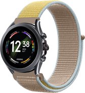 Strap-it Nylon smartwatch bandje - geschikt voor Fossil Gen 6 44mm / Gen 5 / Gen 5e 44mm - camel