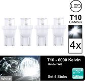 4 SMD LED Glassockel radial 12V, w5w T10, Weiß, mit CanBus